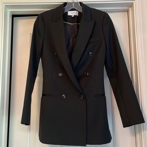 Reiss Double Breasted Black Blazer, Size 0 EU 32